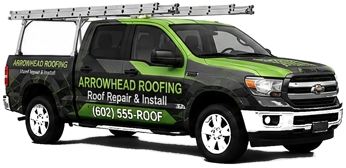 Arrowhead Roofing wrapped pickup