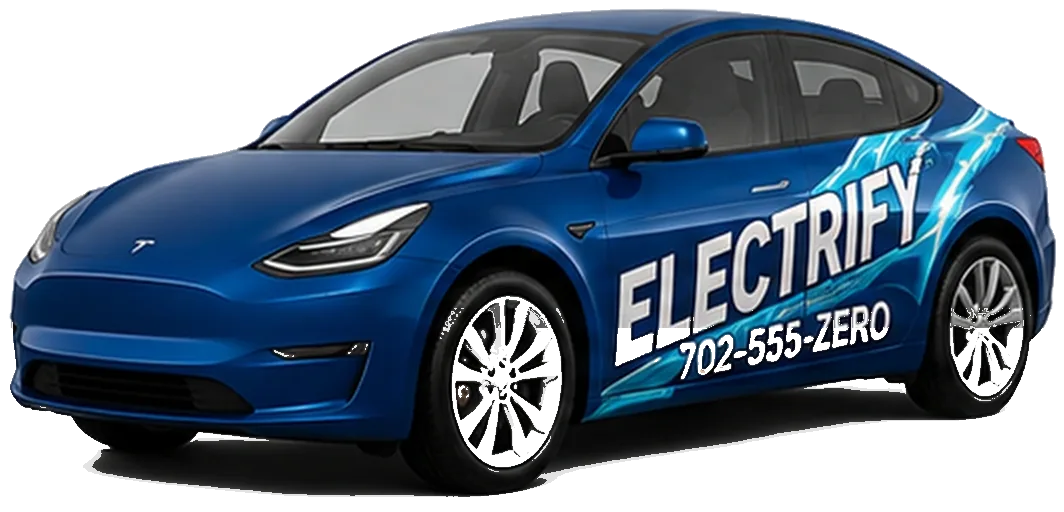 Electrify wrapped Tesla
