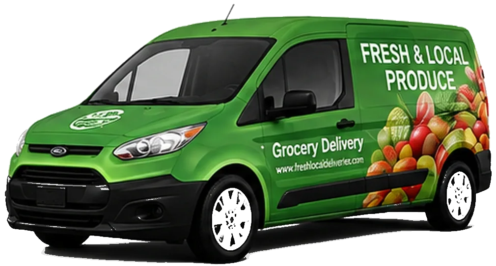 Fresh and Local Produce wrapped van