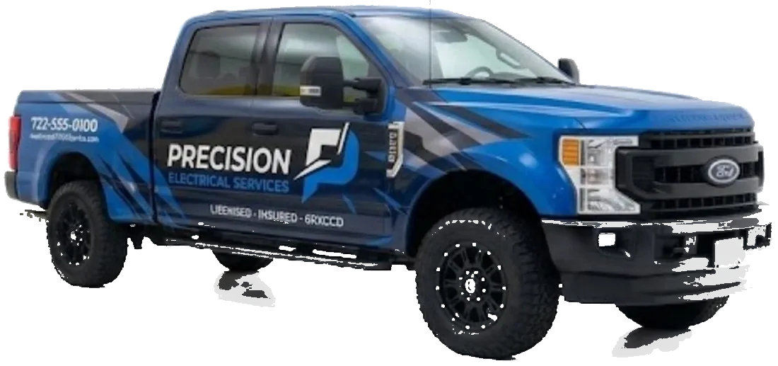 Precision Electrical Services wrapped pickup