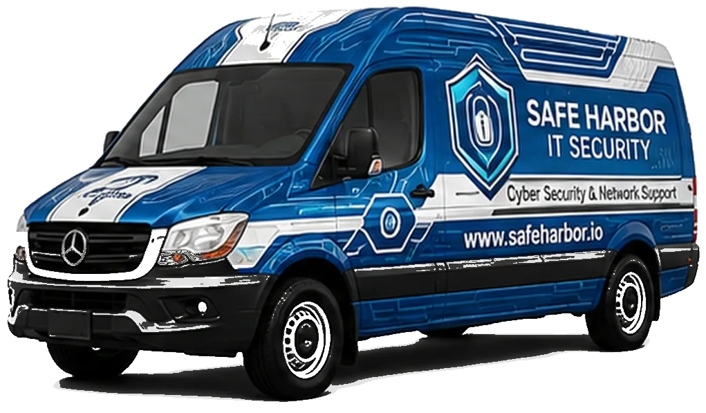 Safe Harbor IT Security wrapped van